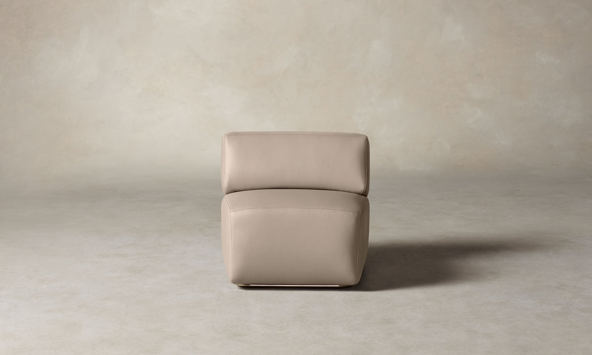 The Miles Modular Chair - Pebbled Leather Stone