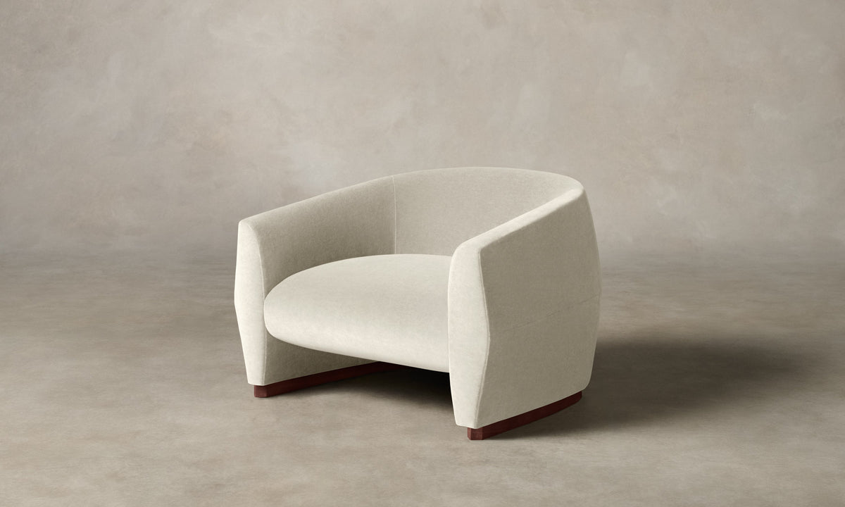 The Alpe Chair - Marled Alpaca Velvet Porcelain