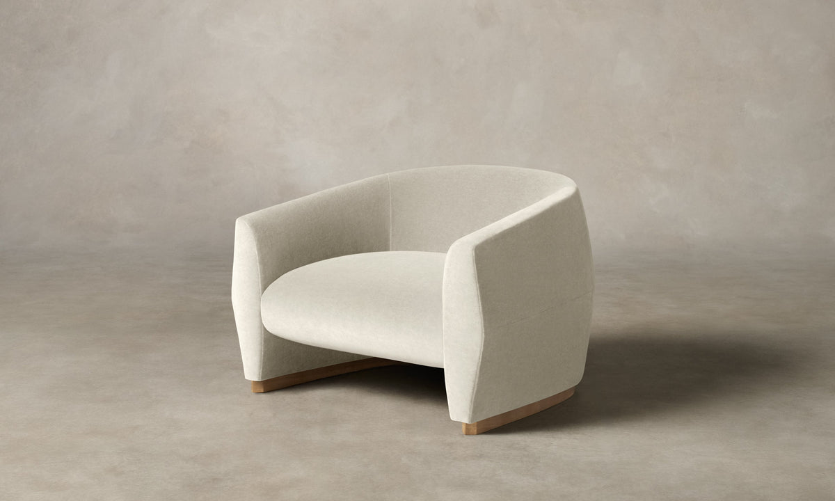 The Alpe Chair - Marled Alpaca Velvet Porcelain