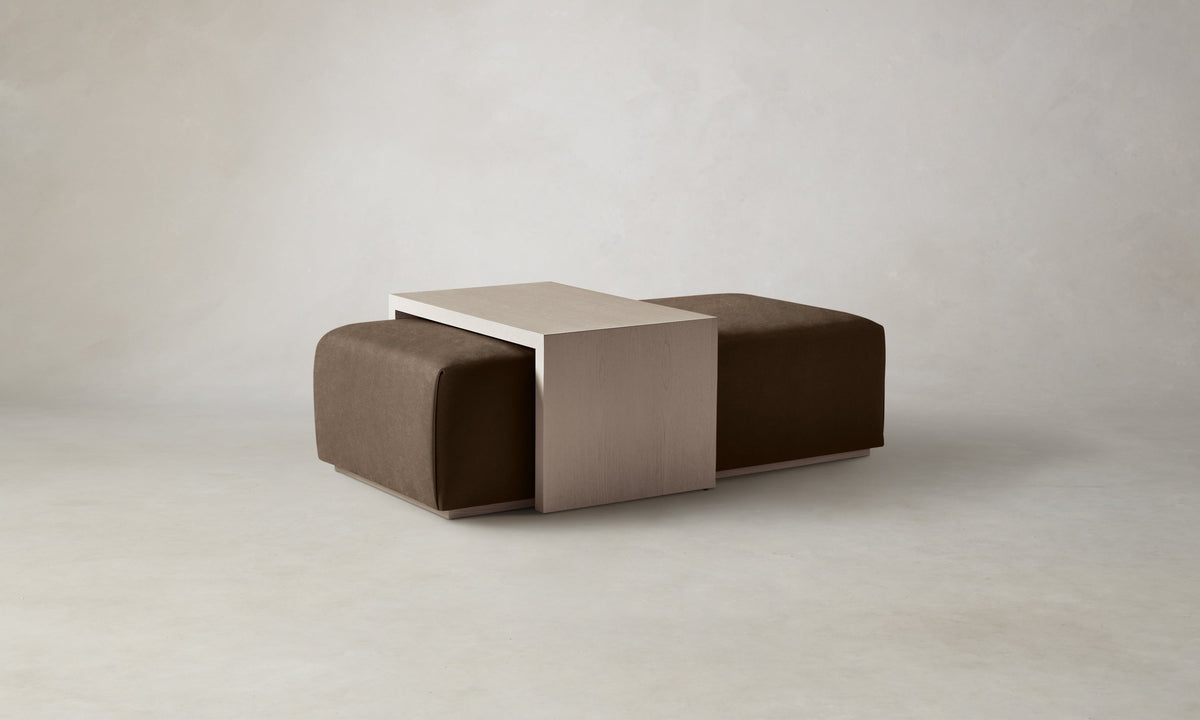 The Bowery Ottoman - Performance Velvet Bark