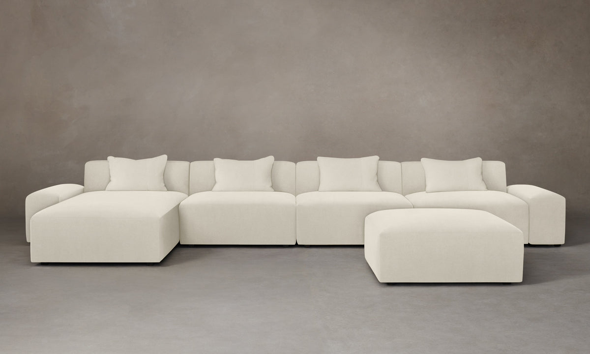 The Breuer Modular Sectional - Marled Alpaca Velvet Porcelain