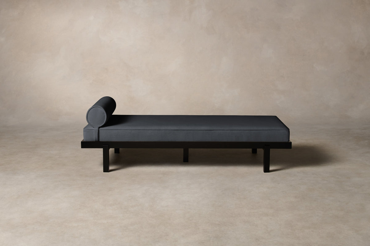 The Bruna Daybed - Marled Alpaca Velvet Basalt
