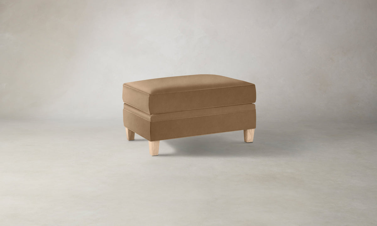The Carmine Ottoman - Costa Leather Ridge