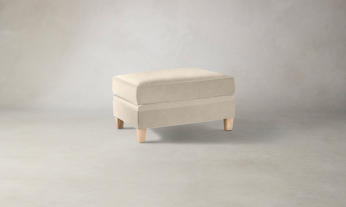 The Carmine Ottoman - Costa Leather Sesame