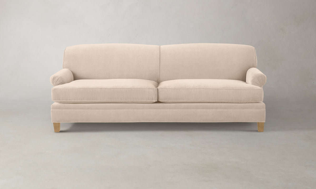 The Carmine Sofa - Marled Alpaca Velvet Rosette