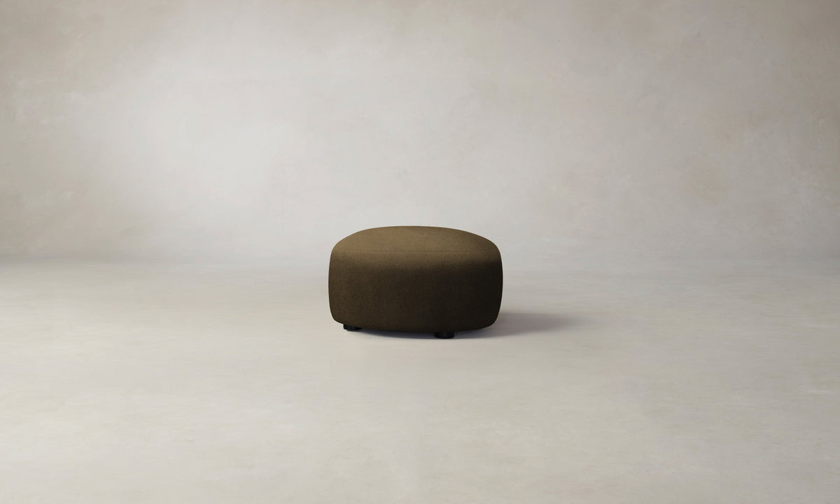 The Chelsea Ottoman - Marled Alpaca Velvet Marsh