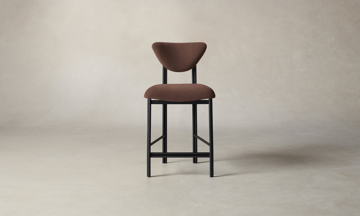 The Cooper Counter Stool - Marled Alpaca Velvet Molasses