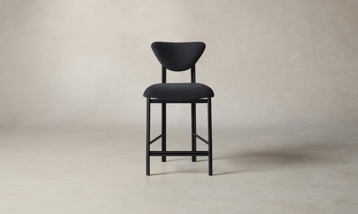 The Cooper Counter Stool - Marled Alpaca Velvet Nightfall