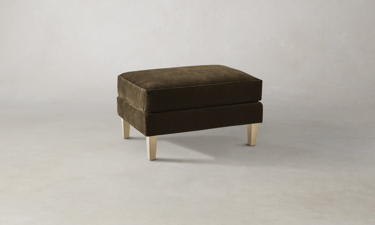 The Crosby Ottoman - Marled Alpaca Velvet Marsh