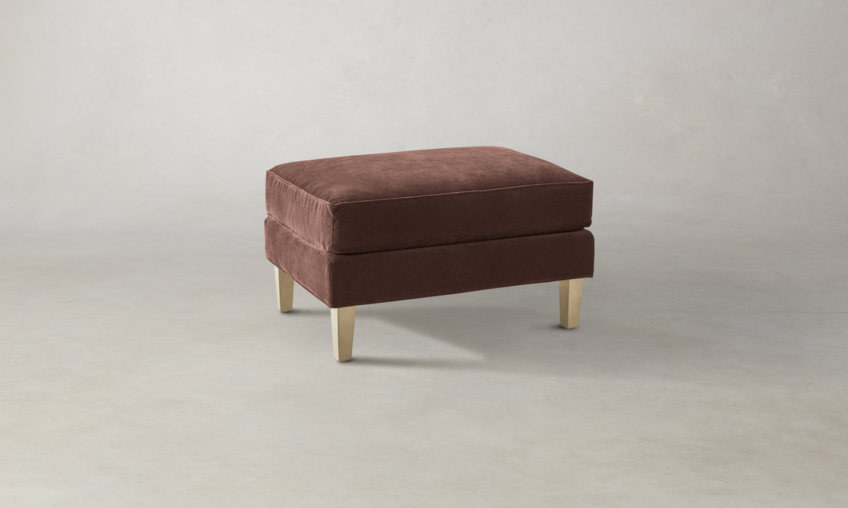 The Crosby Ottoman - Marled Alpaca Velvet Molasses