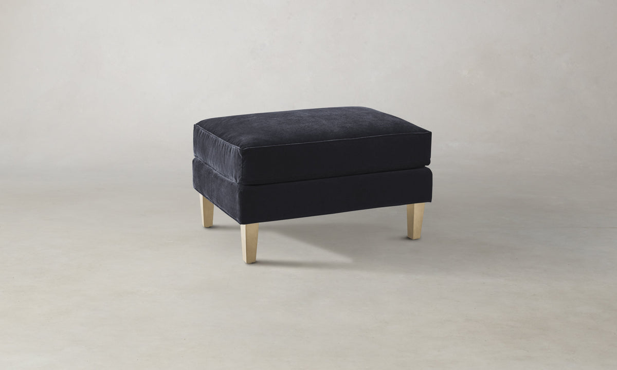 The Crosby Ottoman - Marled Alpaca Velvet Nightfall