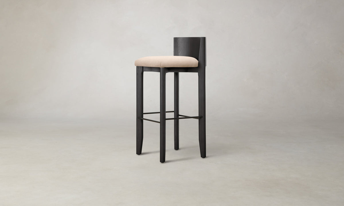The Delancey Bar & Counter Stool - Marled Alpaca Velvet Rosette