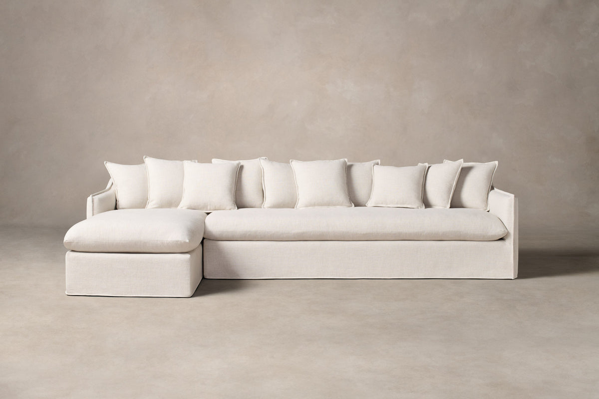 The Dune Sectional - Performance Linen Weave Pure White