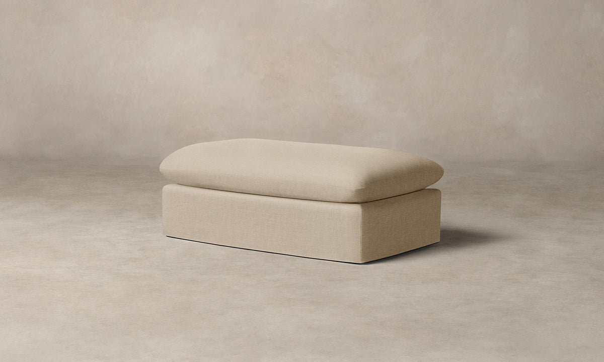 The Dune Ottoman - Performance Linen Weave Prairie