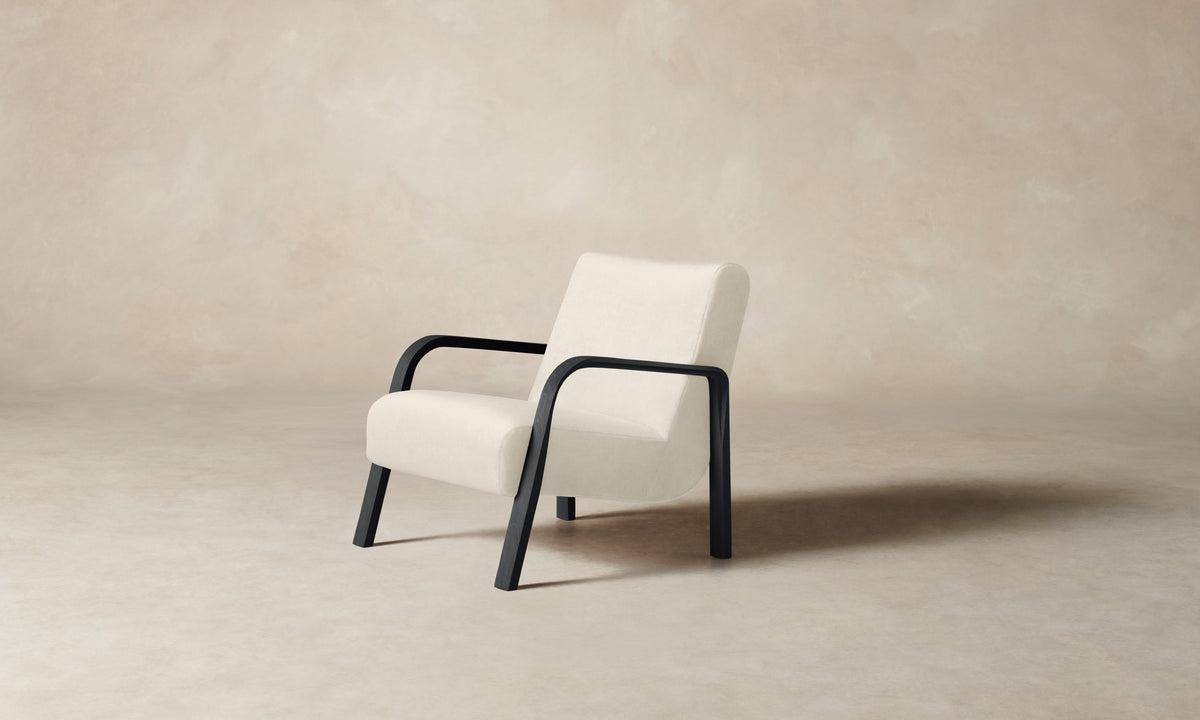 The Felix Chair - Marled Alpaca Velvet Porcelain