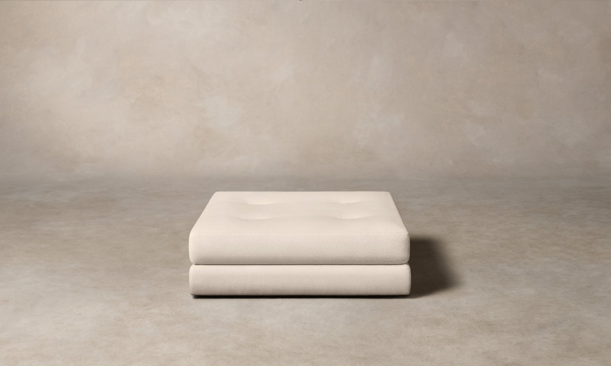 The Forma Ottoman - Deep Pile Mohair Limestone
