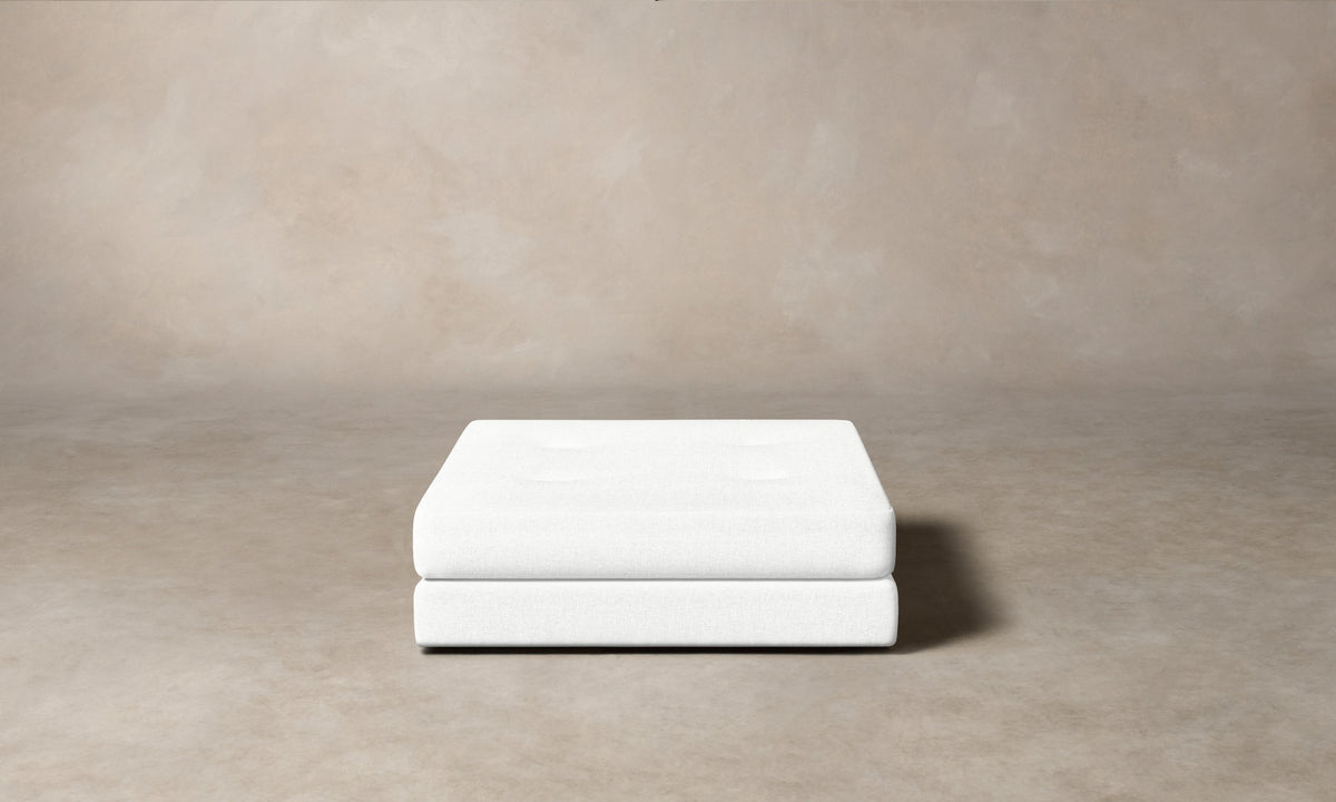 The Forma Ottoman - Heritage Belgian Linen Egret