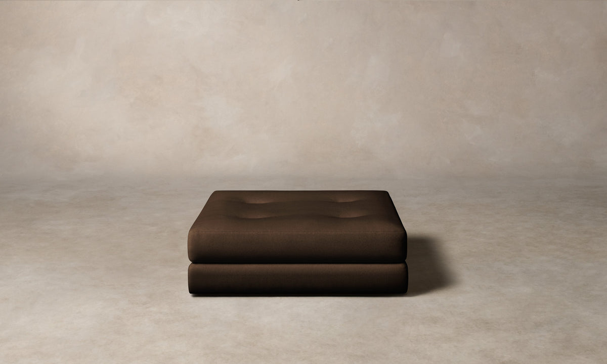 The Forma Ottoman - Performance Velvet Bark