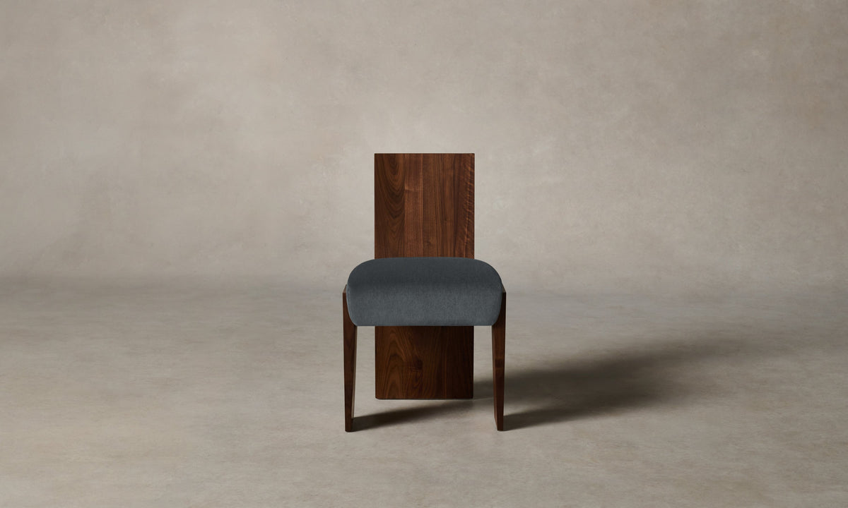 The Garrett Dining Chair - Marled Alpaca Velvet Basalt