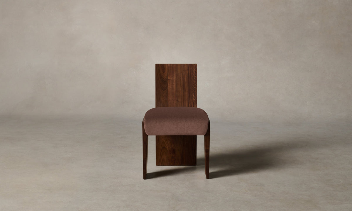 The Garrett Dining Chair - Marled Alpaca Velvet Molasses