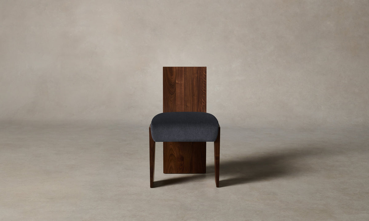 The Garrett Dining Chair - Marled Alpaca Velvet Nightfall