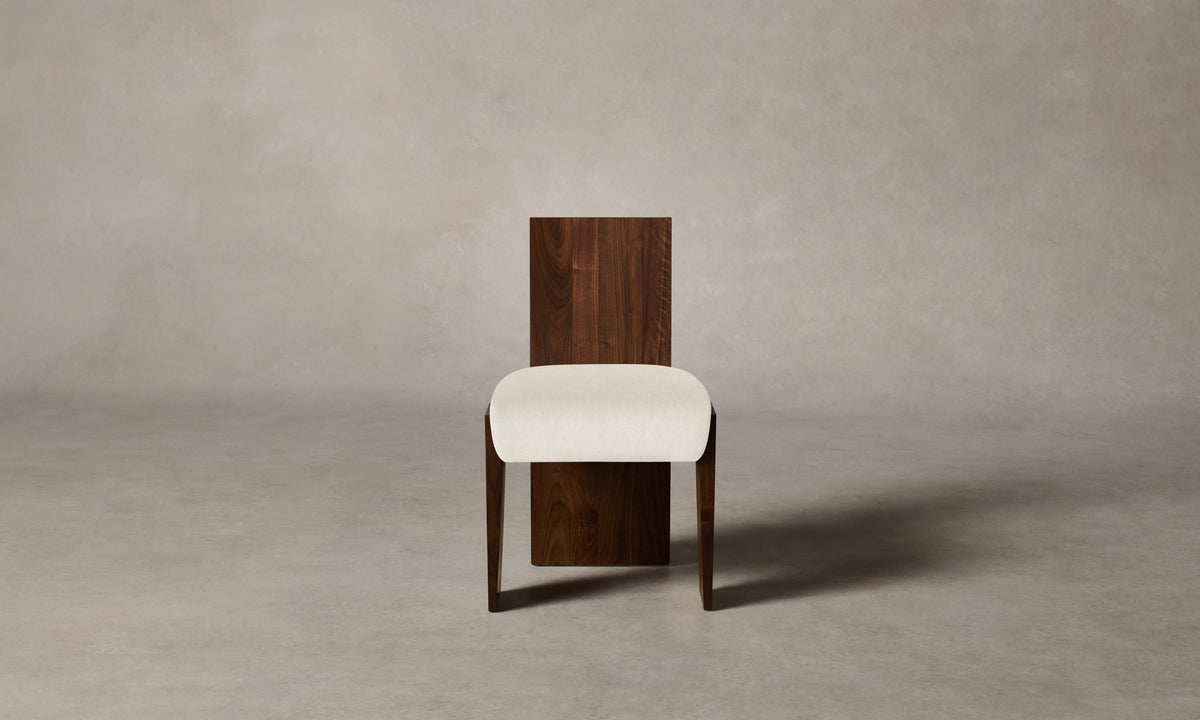 The Garrett Dining Chair - Marled Alpaca Velvet Porcelain