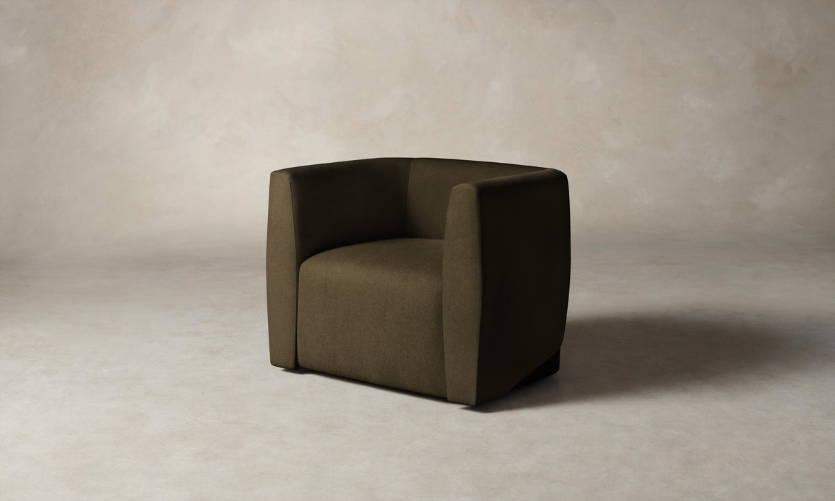 The Henri Swivel Chair - Marled Alpaca Velvet Marsh