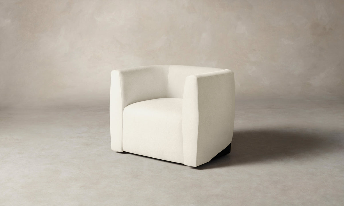 The Henri Swivel Chair - Marled Alpaca Velvet Porcelain