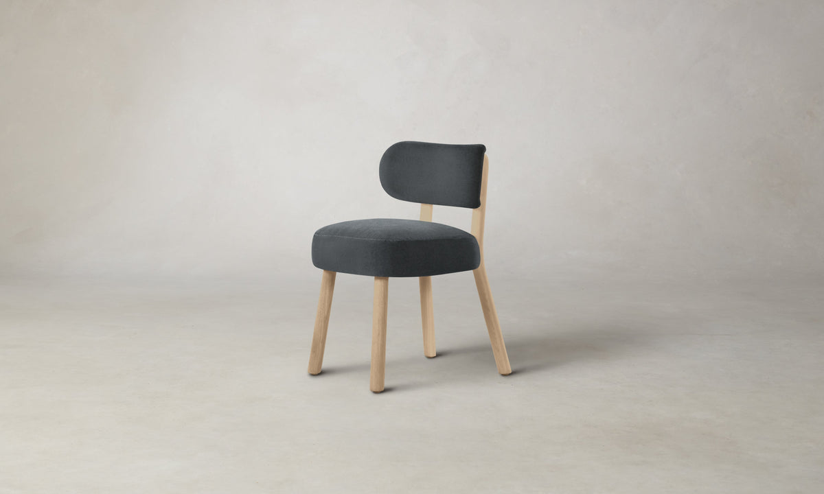 The Jane Dining Chair - Marled Alpaca Velvet Basalt