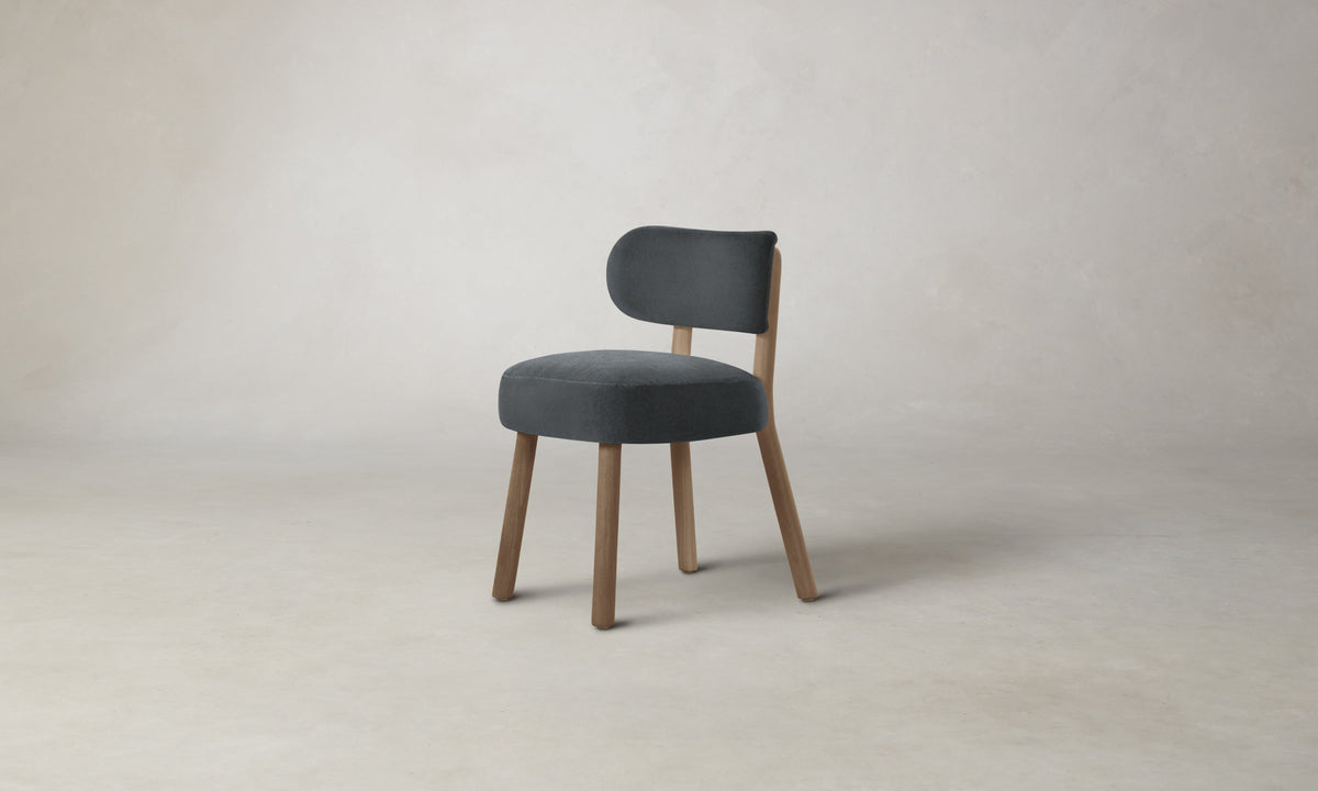 The Jane Dining Chair - Marled Alpaca Velvet Basalt