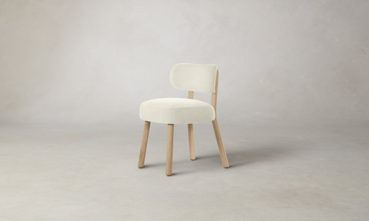 The Jane Dining Chair - Marled Alpaca Velvet Porcelain