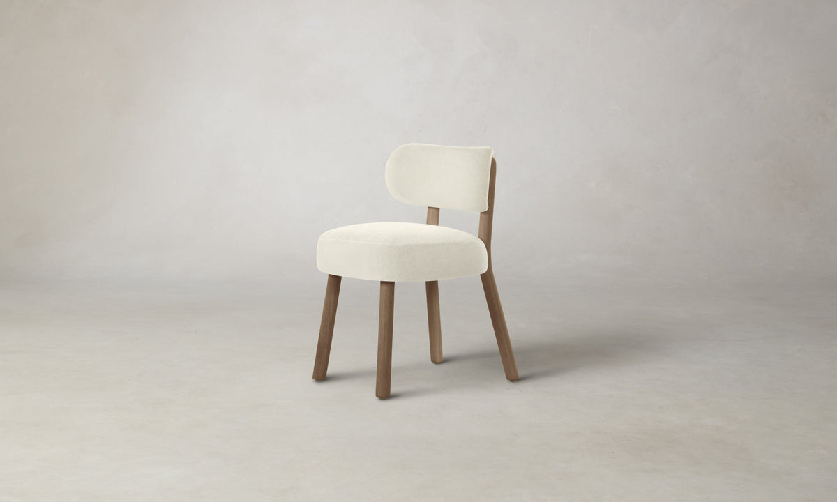 The Jane Dining Chair - Marled Alpaca Velvet Porcelain