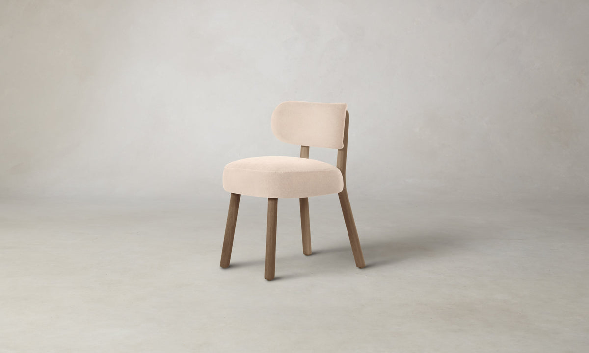 The Jane Dining Chair - Marled Alpaca Velvet Rosette