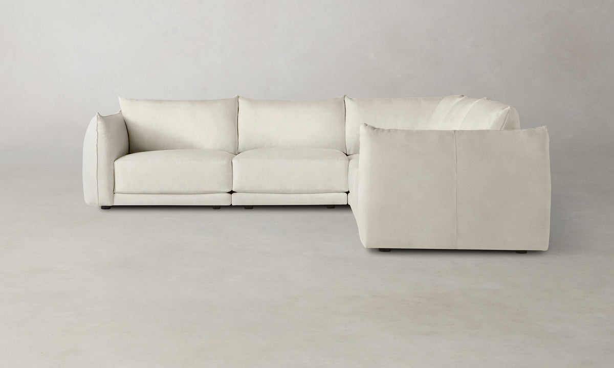 The Jones Modular Sectional - Marled Alpaca Velvet Porcelain