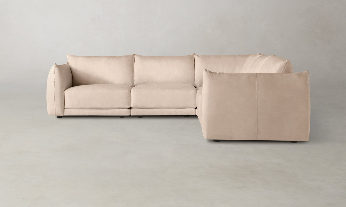 The Jones Modular Sectional - Marled Alpaca Velvet Rosette