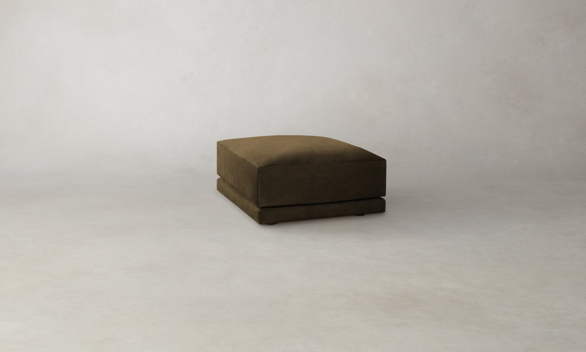 The Jones Ottoman - Marled Alpaca Velvet Marsh
