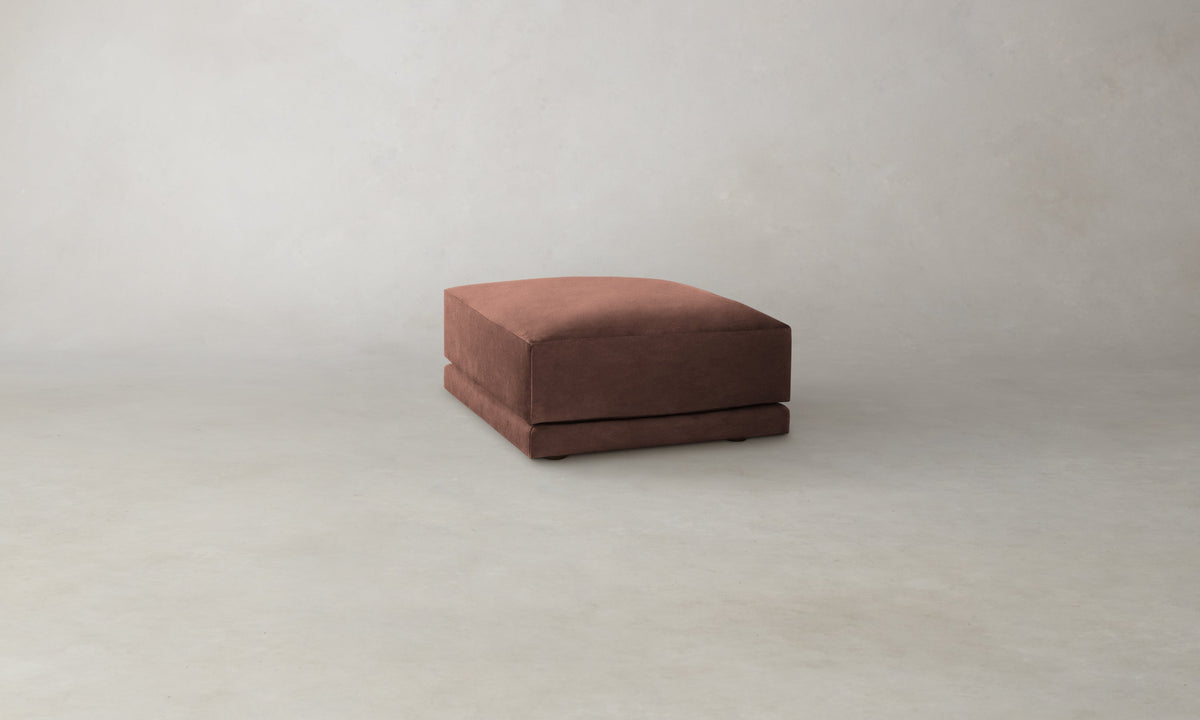 The Jones Ottoman - Marled Alpaca Velvet Molasses
