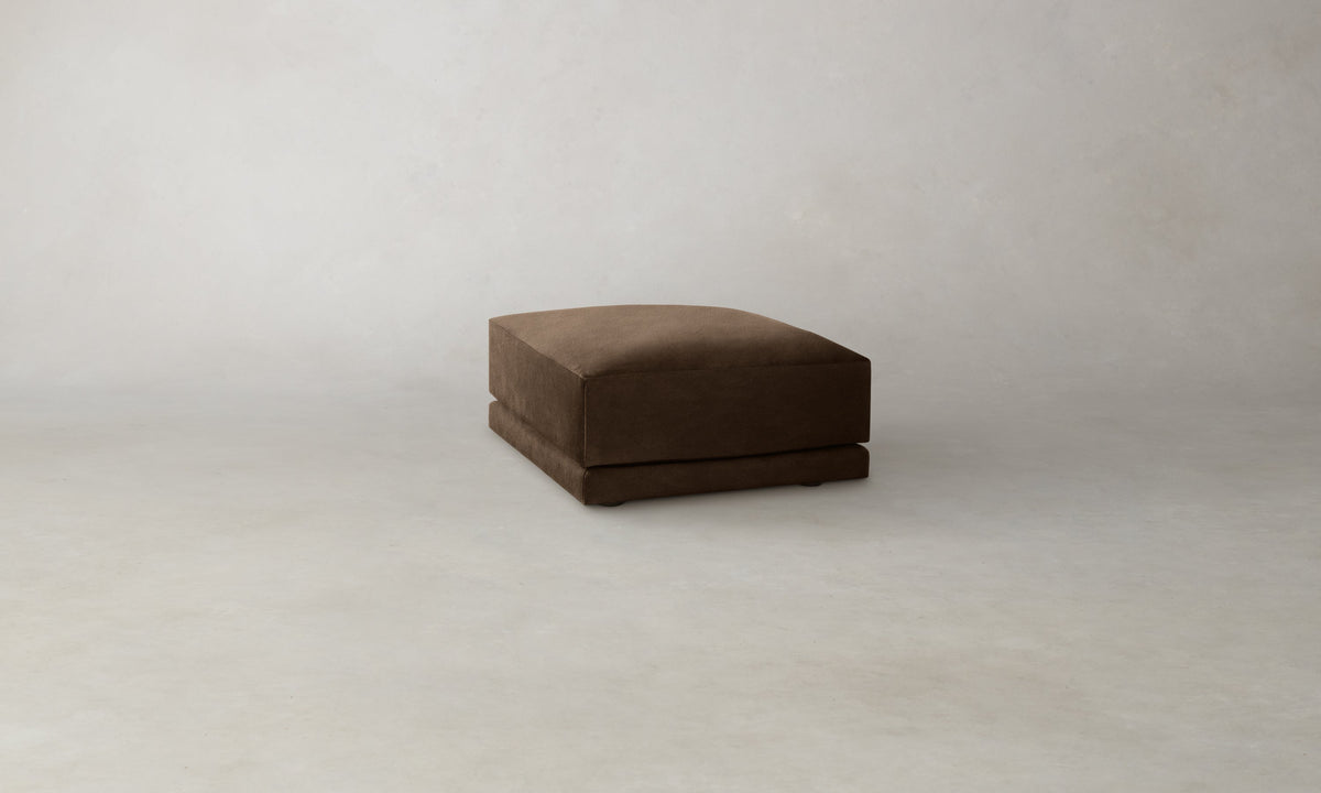 The Jones Ottoman - Performance Velvet Bark