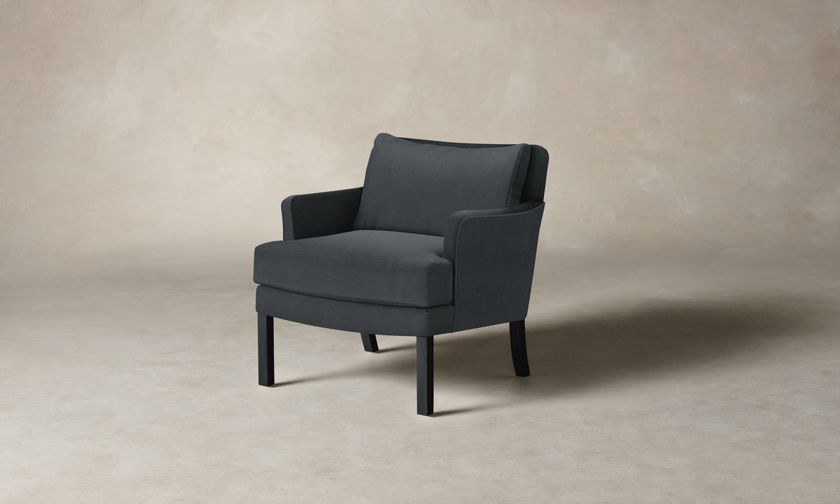 The Kaye Chair - Marled Alpaca Velvet Basalt