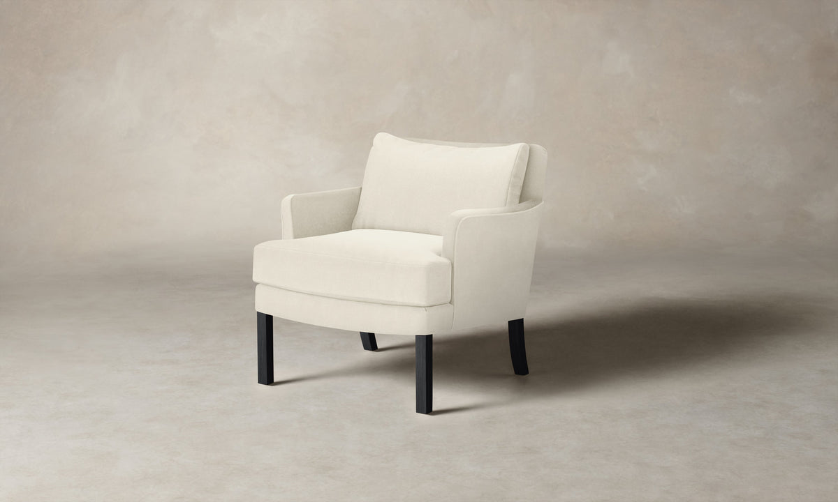 The Kaye Chair - Marled Alpaca Velvet Porcelain
