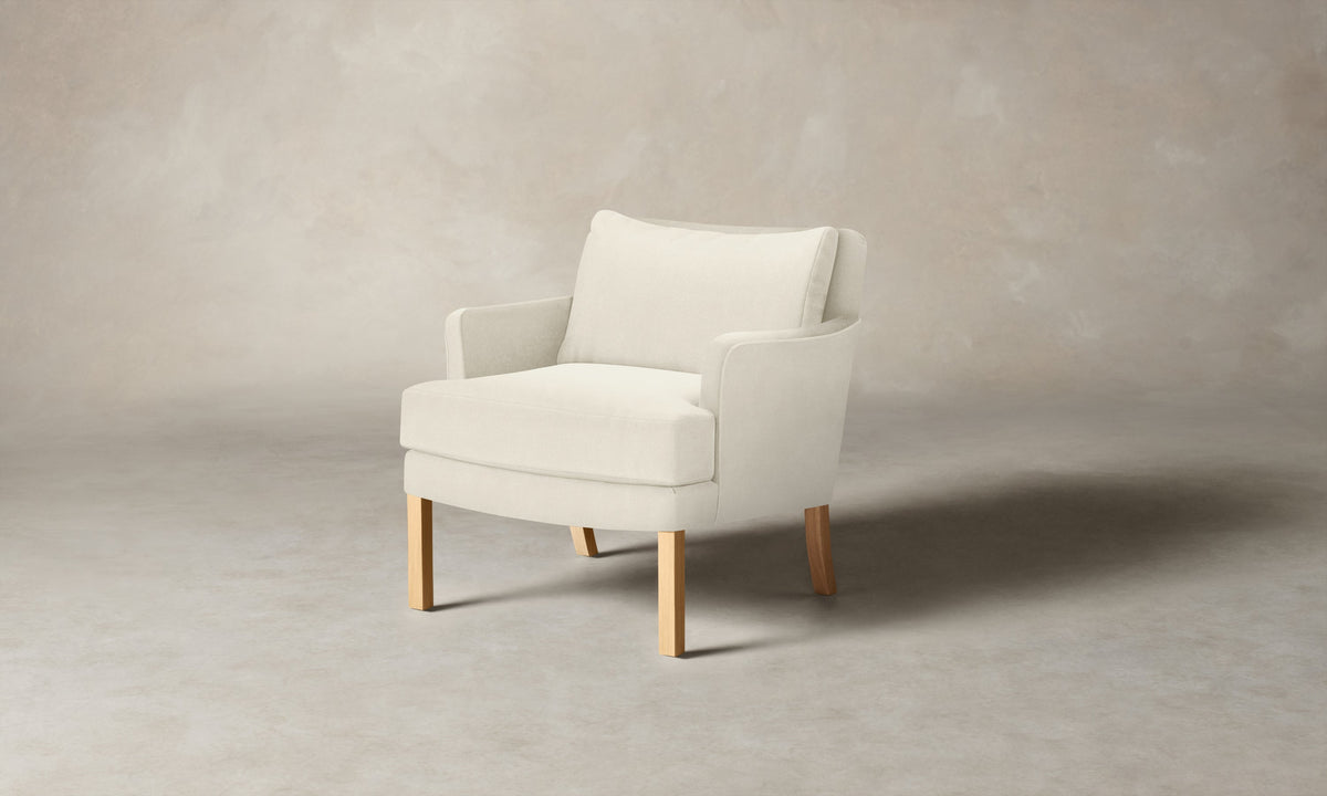 The Kaye Chair - Marled Alpaca Velvet Porcelain