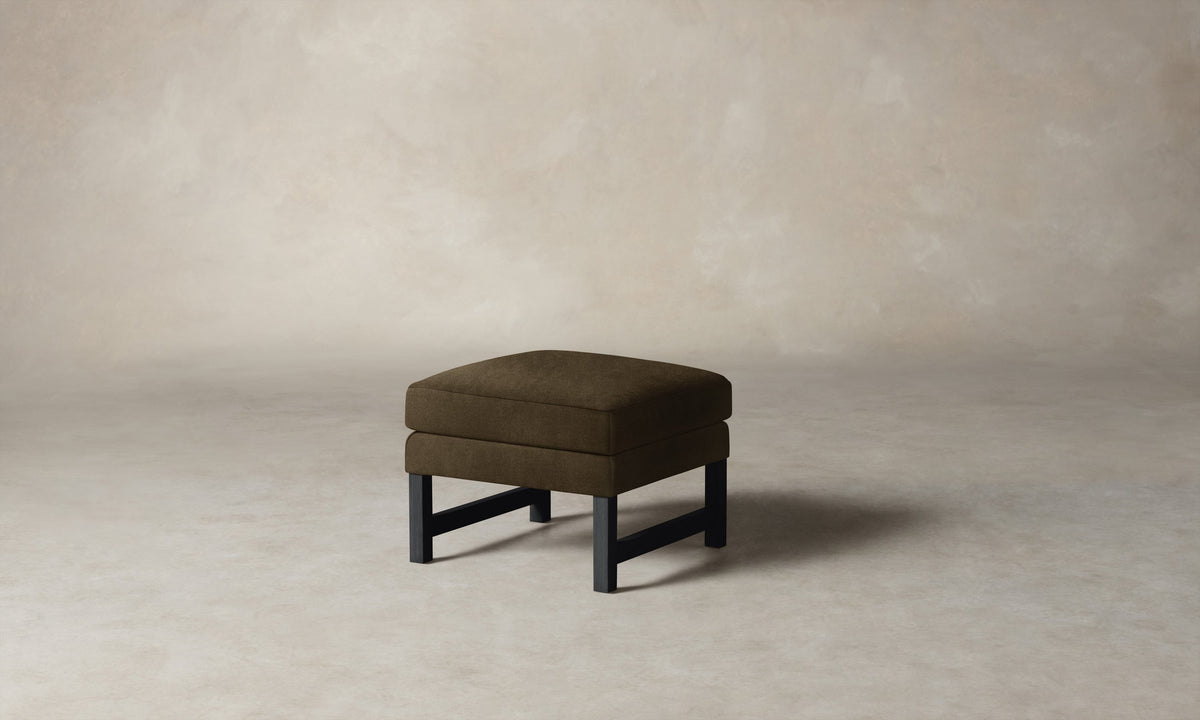 The Kaye Ottoman - Marled Alpaca Velvet Marsh