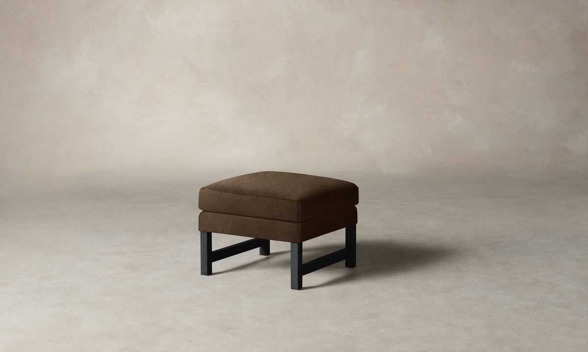 The Kaye Ottoman - Performance Velvet Bark