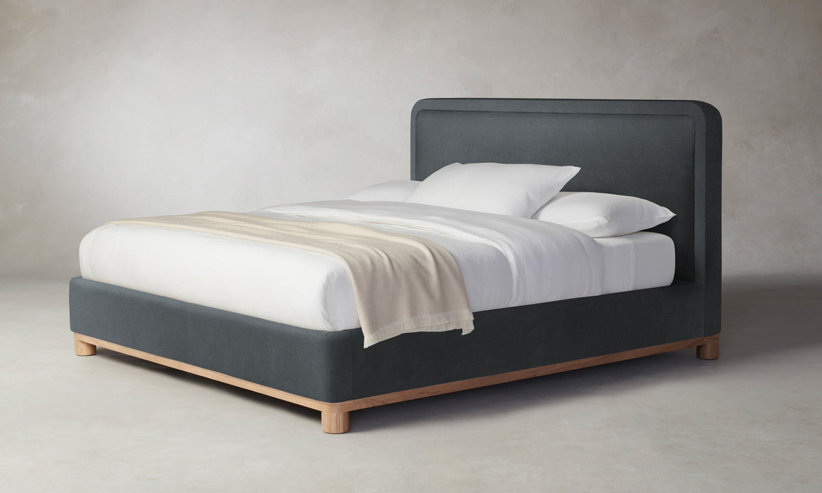 The Kent Bed - Marled Alpaca Velvet Basalt