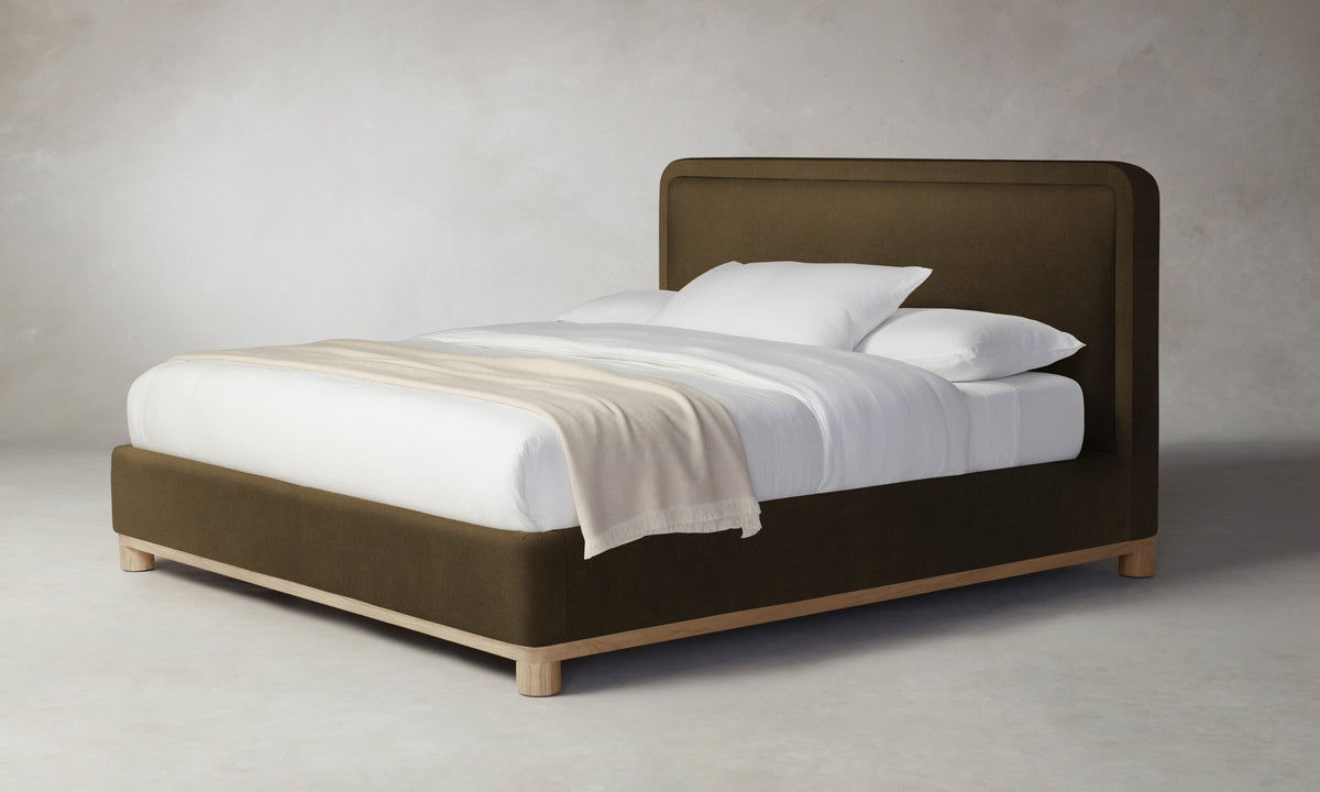 The Kent Bed - Marled Alpaca Velvet Marsh