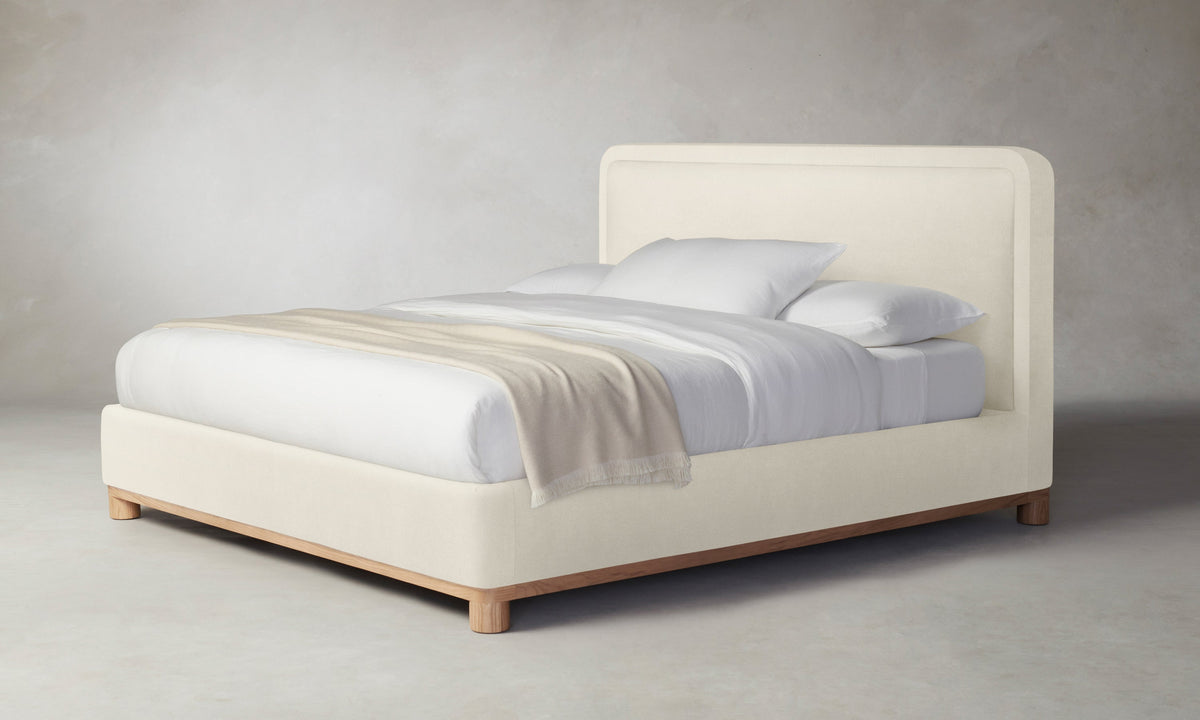 The Kent Bed - Marled Alpaca Velvet Porcelain