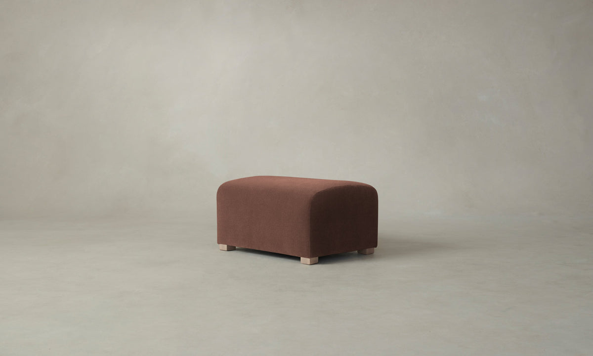 The Lenox Ottoman - Marled Alpaca Velvet Molasses