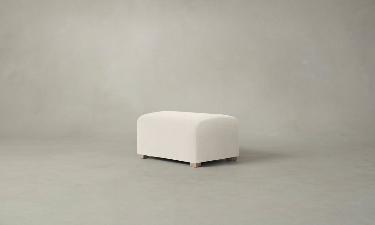 The Lenox Ottoman - Marled Alpaca Velvet Porcelain