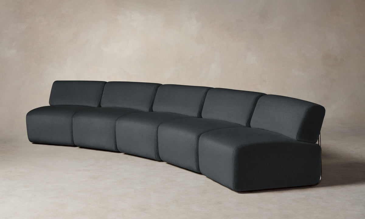 The Miles Modular Sectional - Marled Alpaca Velvet Basalt