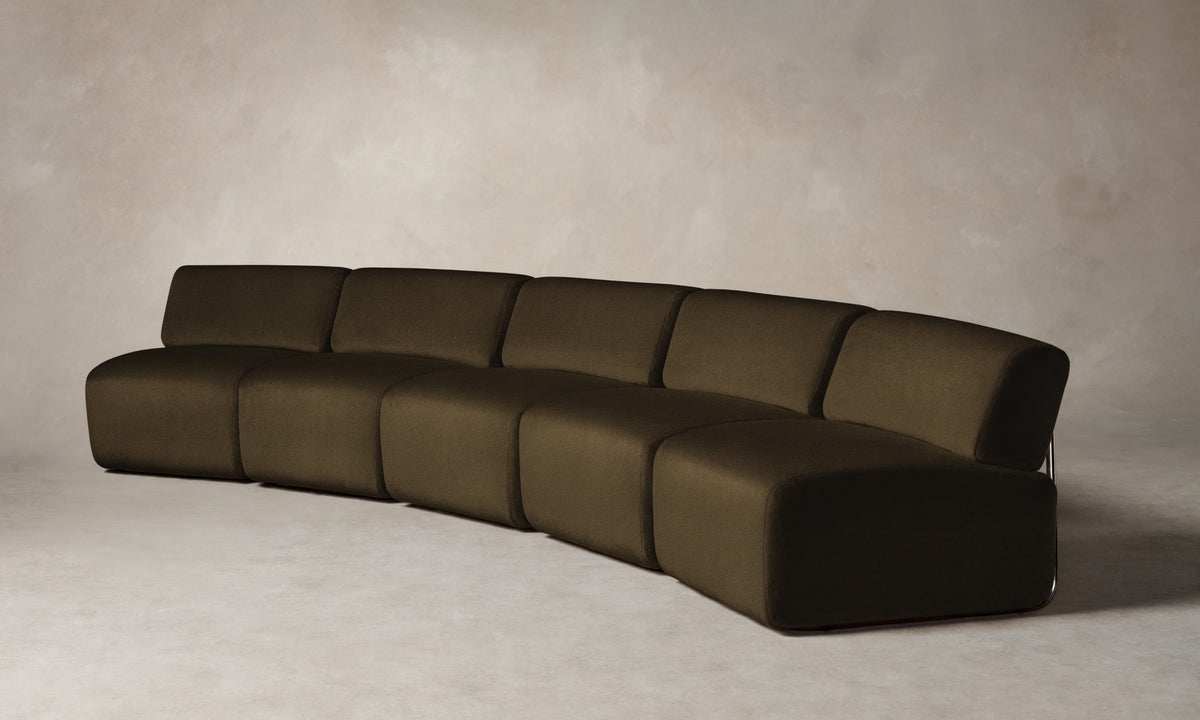 The Miles Modular Sectional - Marled Alpaca Velvet Marsh